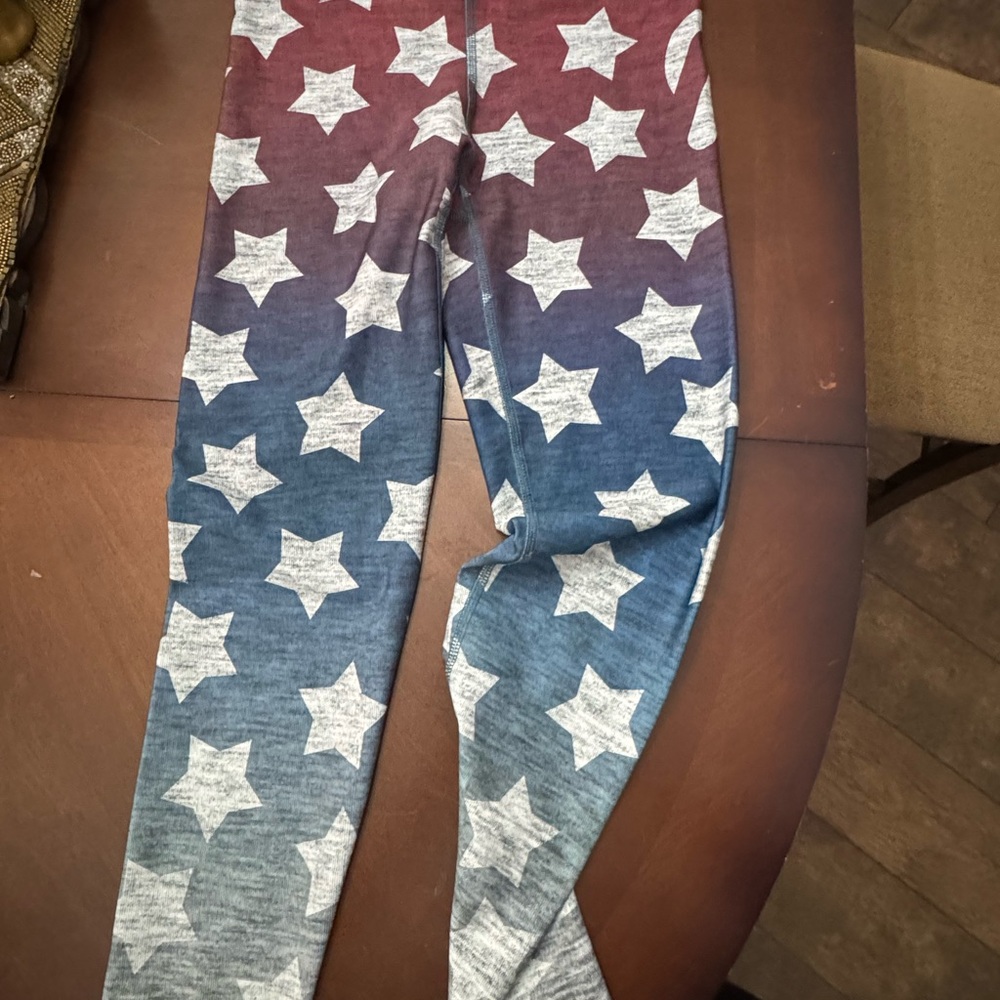 BNWT Terez Red and Blue Star Leggings